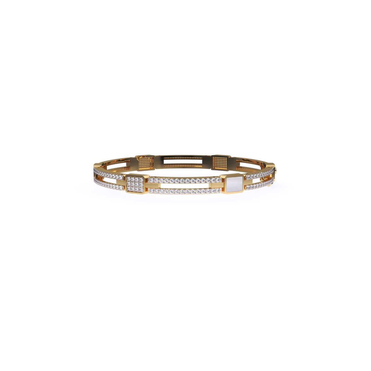 Trendy Two Row Lab Grown Diamond Bangle